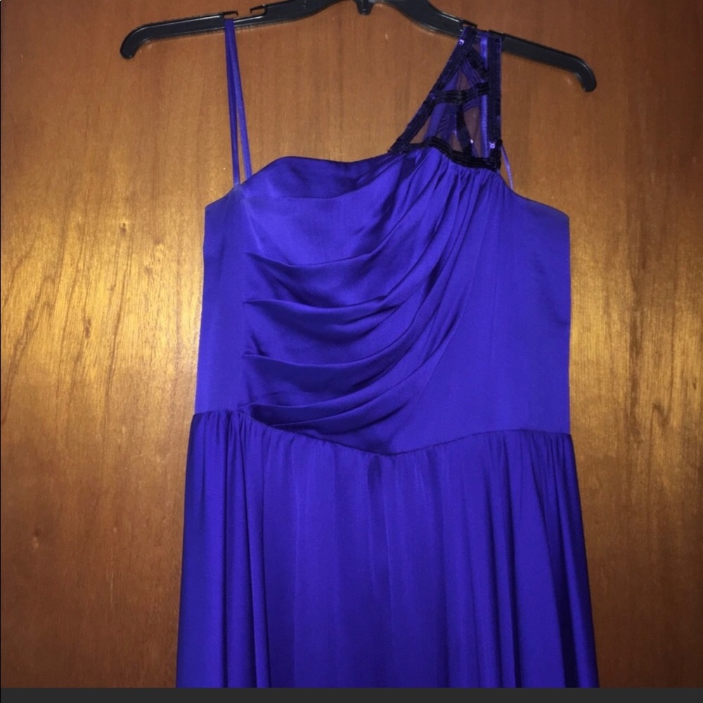 Blue, one shoulder formal dress